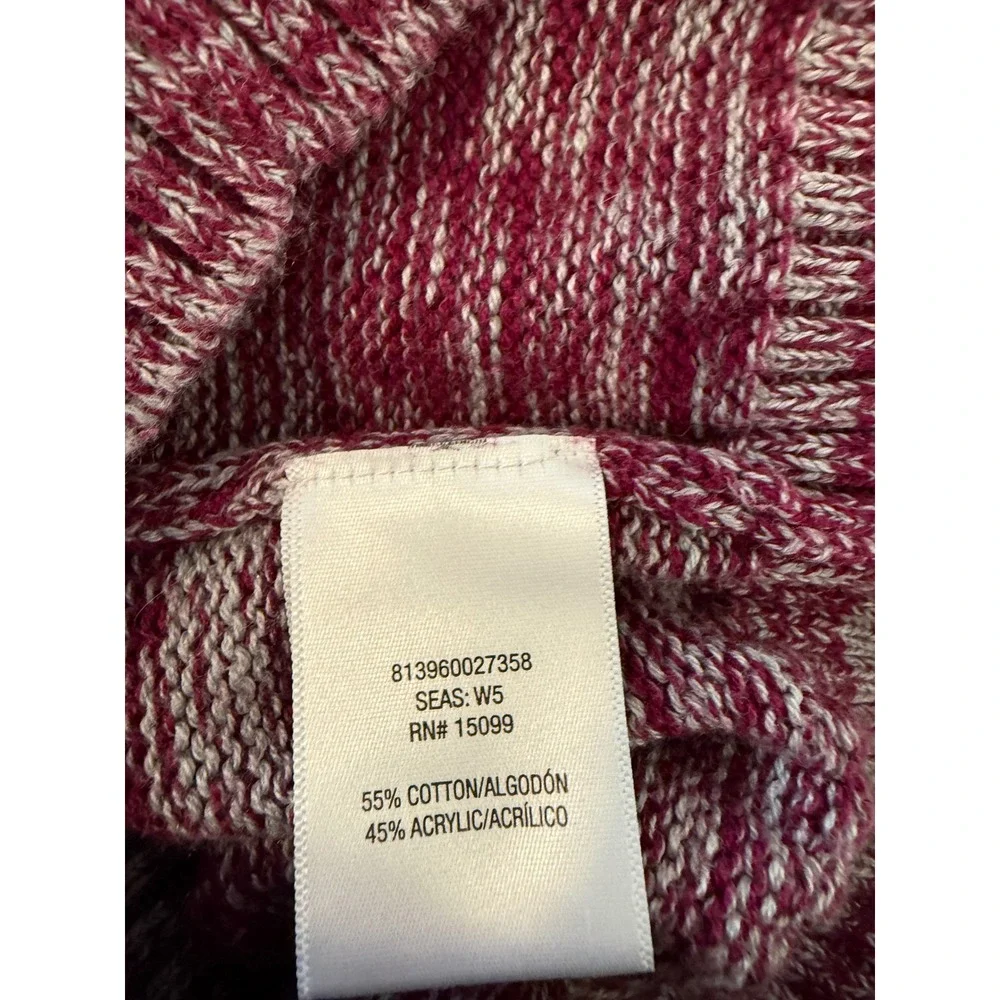 Bongo Men's Crew Neck Knit Sweater Maroon Striped 70's Collegiate Retro Size XL‎
